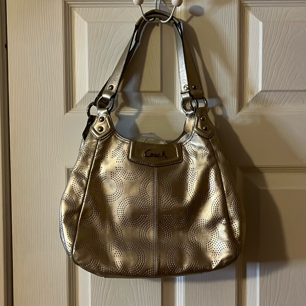 Gold Coach satchel bag EUC